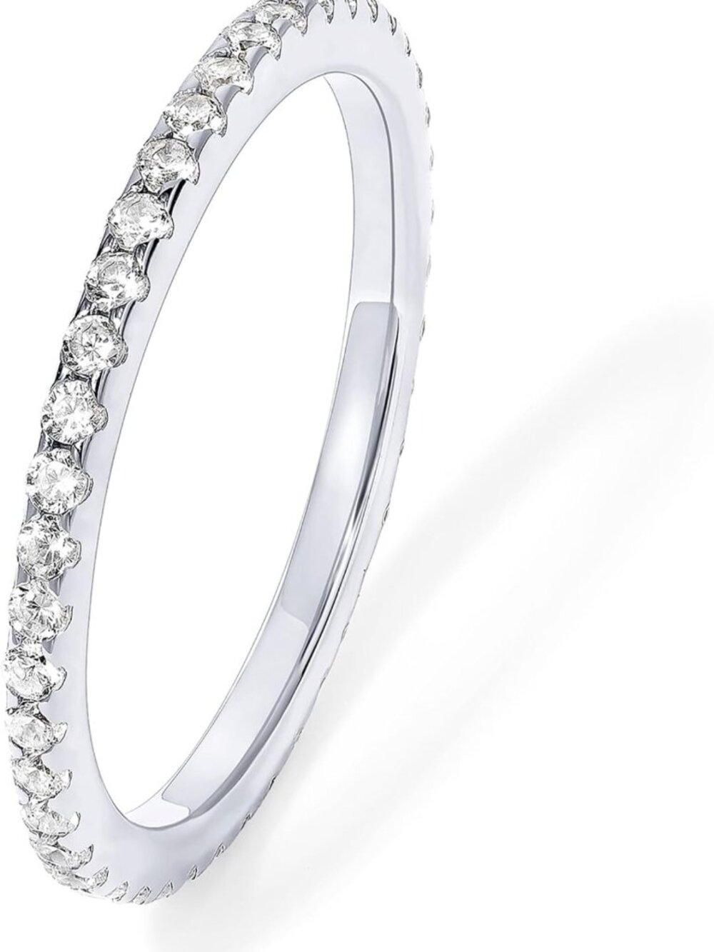 925 Sterling Silver Women's Wedding Band, 14K Gold Plated CZ Engagement Ring